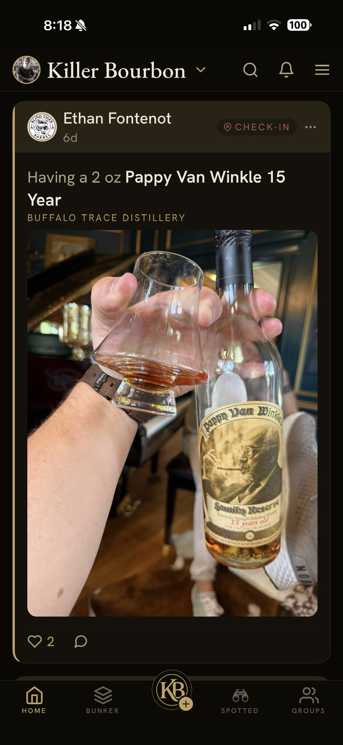 KillerBourbon app — bottle detail