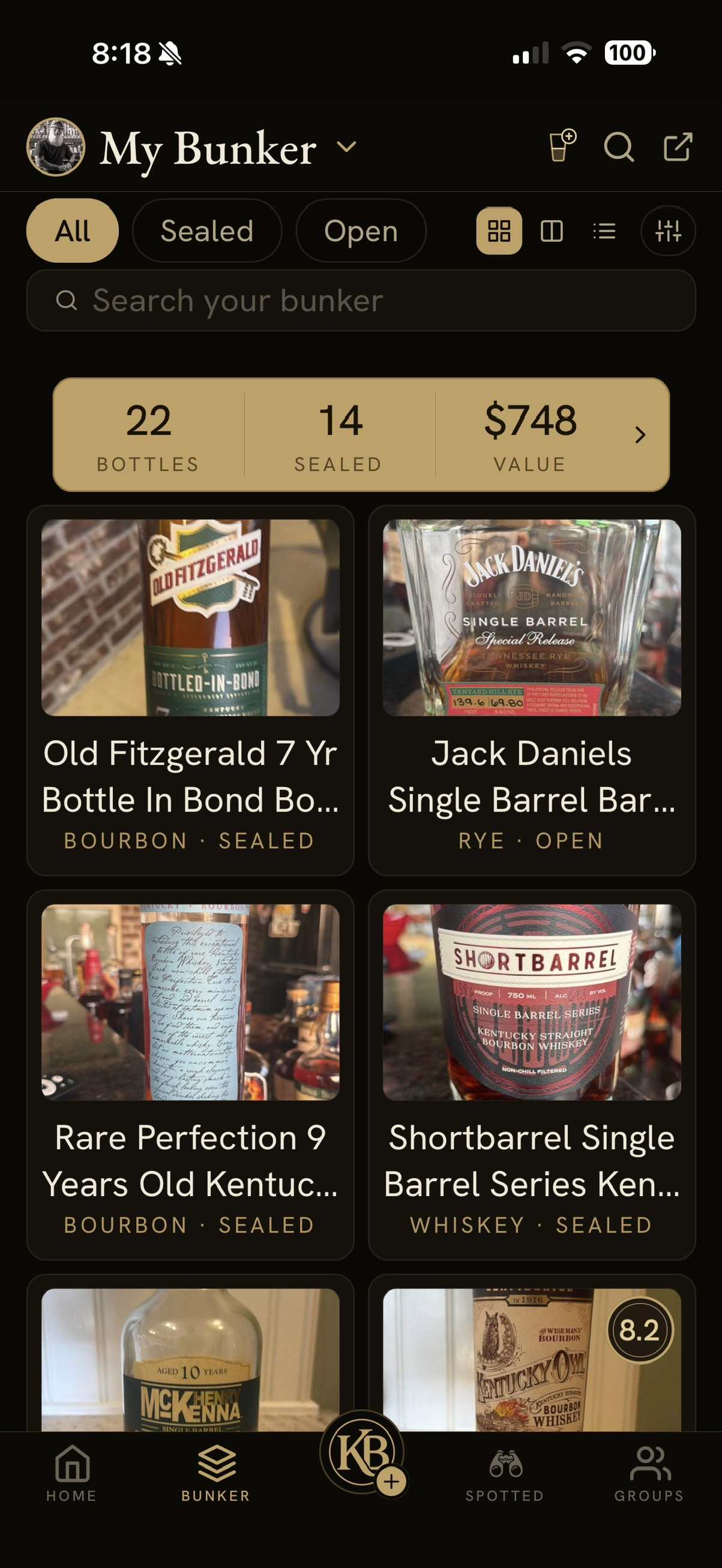 KillerBourbon app — bunker